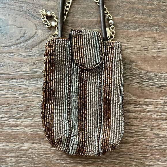 Liz Claiborne Elegant Beaded Crossbody Bag - Black and Brown - Picture 10 of 11